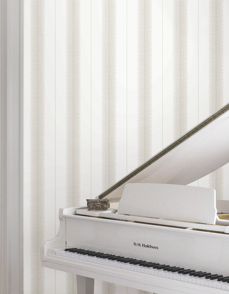 Tandem Stripe Taupe Wallpaper (Double Roll) image number 5