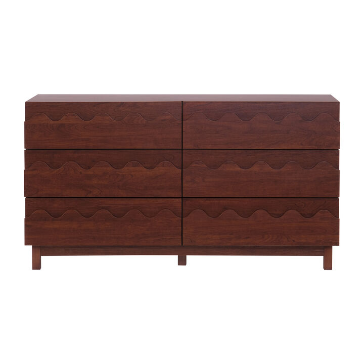 60" W Modern 6-Drawer Storage Dresser Chest