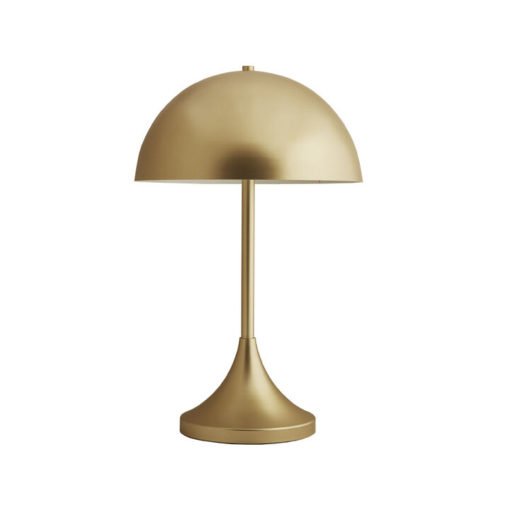 Gracie Mills Augusta Art Deco Dome-Shaped 2-Light Metal Table Lamp