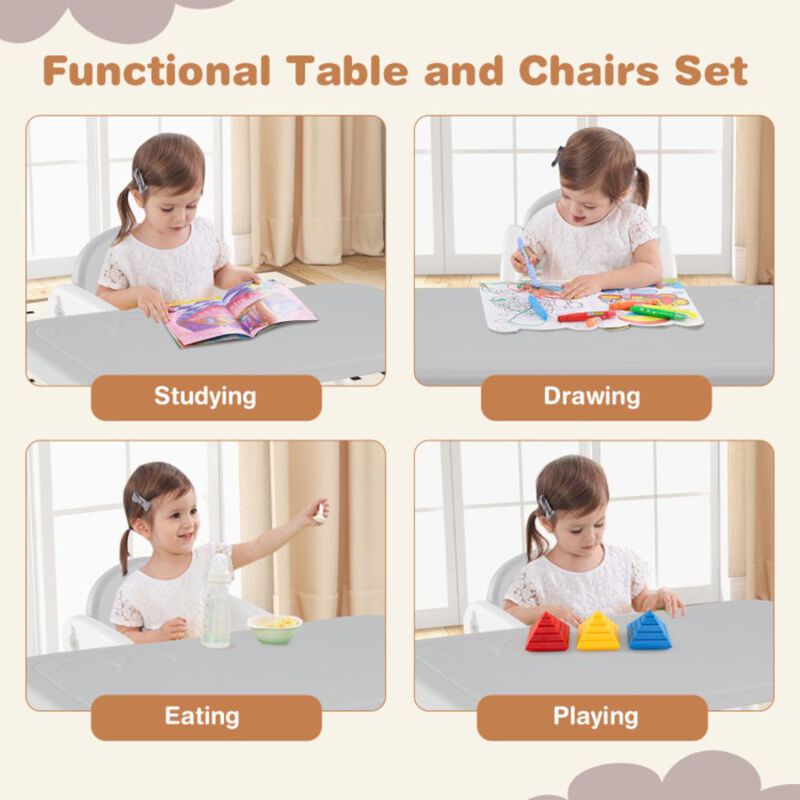 Hivvago Kids Table and Chair Set with Building Blocks