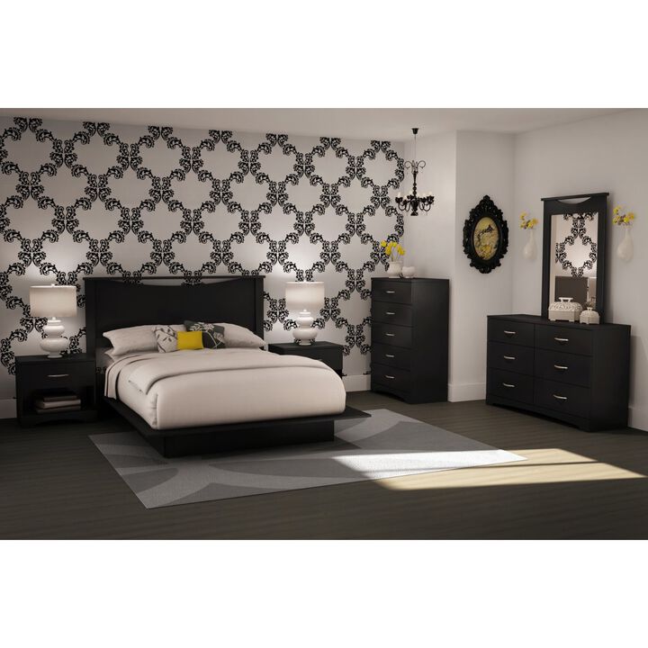 Hivvago 6-Drawer Dresser for Contemporary Bedroom in Black Finish
