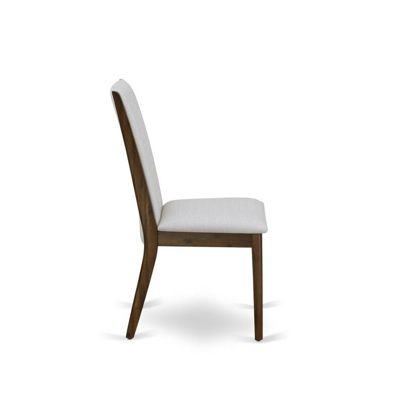 East West Furniture 5-pc wood dining table set with Chair&rsquo;s Legs and Modern Gray Linen Fabric