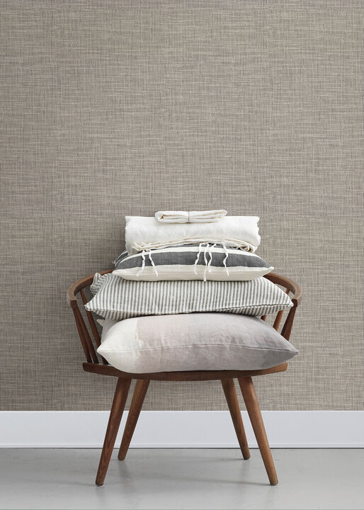 In The Loop Cream Faux Grasscloth Wallpaper