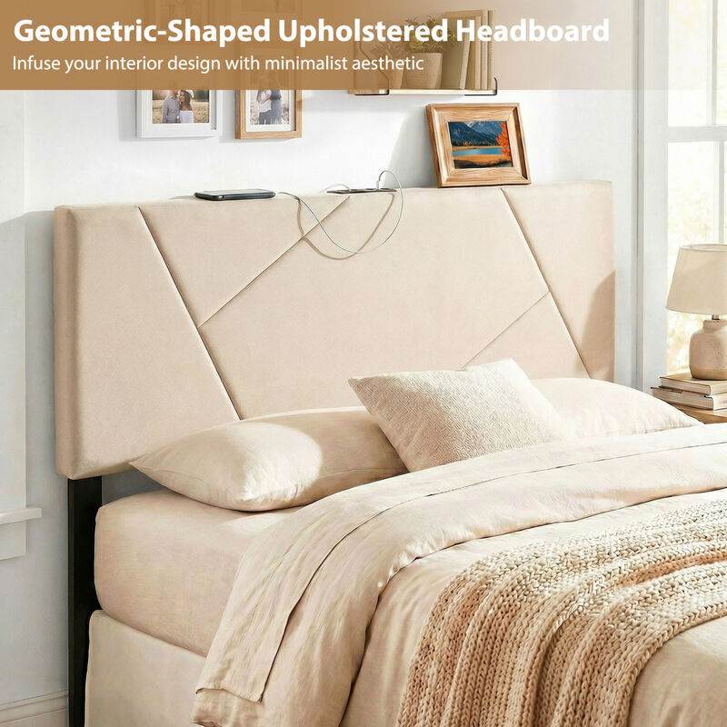 Modern Geometric Upholstered Headboard image number 3