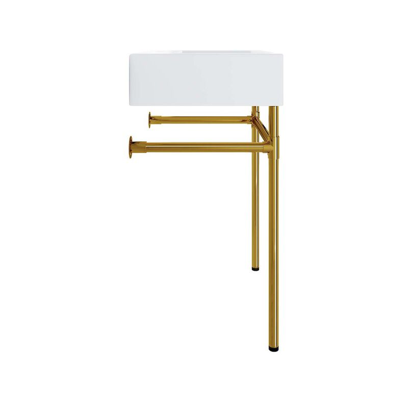 Redeem 24" Wall-Mount Gold Stainless Steel Bathroom Vanity image number 4