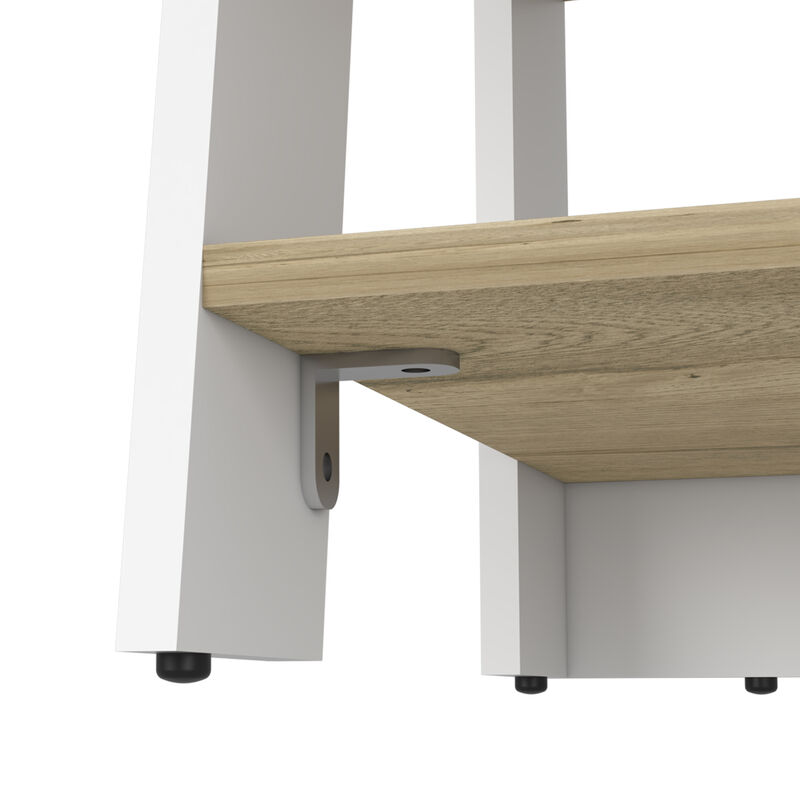 DEPOT E-SHOP Colyn Linen Cabinet, Four Shelves, Vertical, Light Oak / White