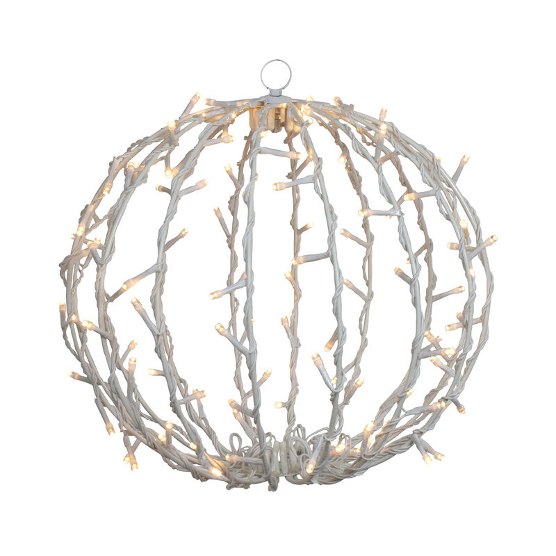 13" LED Lighted Christmas Hanging Ball Decoration – Warm White Lights