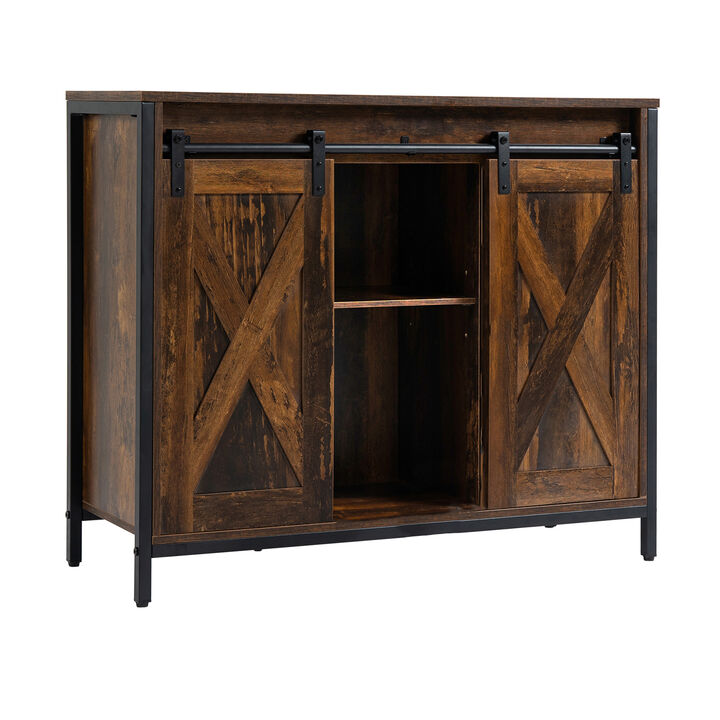 Kitchen Sideboard Cabinet &ndash; Freestanding Cabinet with Adjustable Shelves