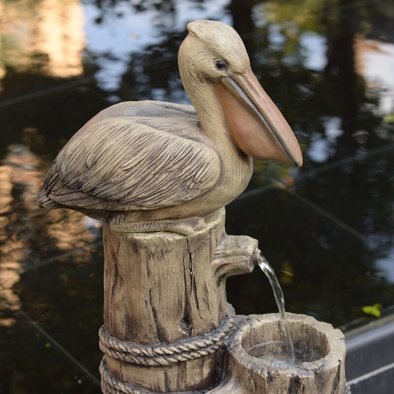 4-Tier Pelican and Post Outdoor Water Fountain, Brown image number 5