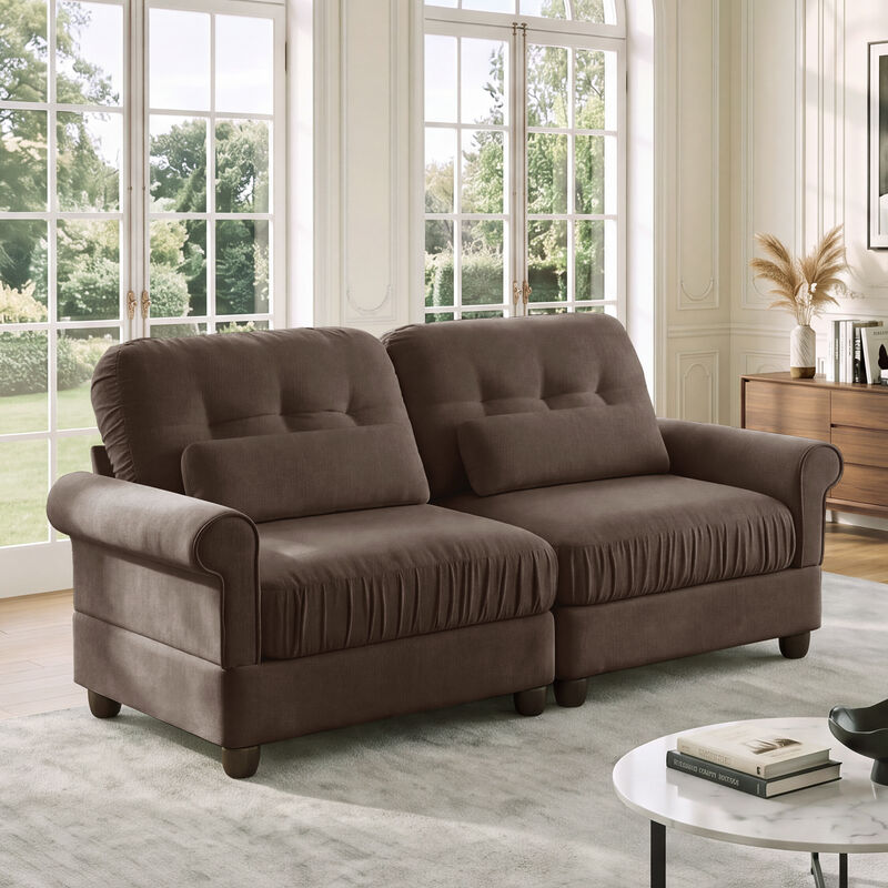 Septex Mid Century Modern Chenille Loveseat Sofa image number 2