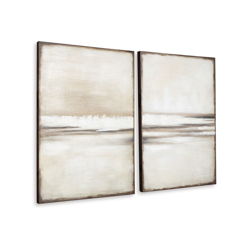 Dune 2 Piece Wall Art Set, 24x35, Tan, Brown Hand Painted Canvas image number 0