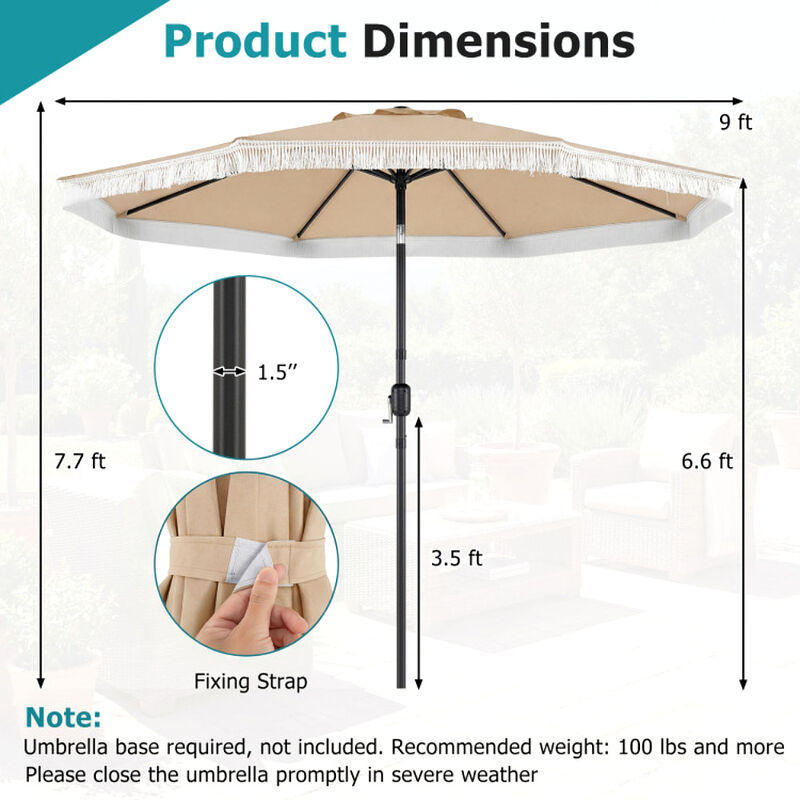 Outdoor Sun Shade Patio Umbrella for Backyard Garden Pool and Deck image number 2