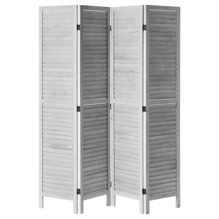 66.9 Inch Wood Room Divider 4 Panel Portable Folding Privacy Screen