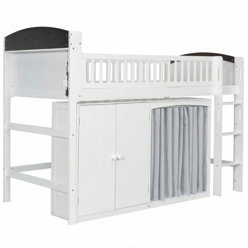 Niswur Wood Kids Loft Bed image number 7