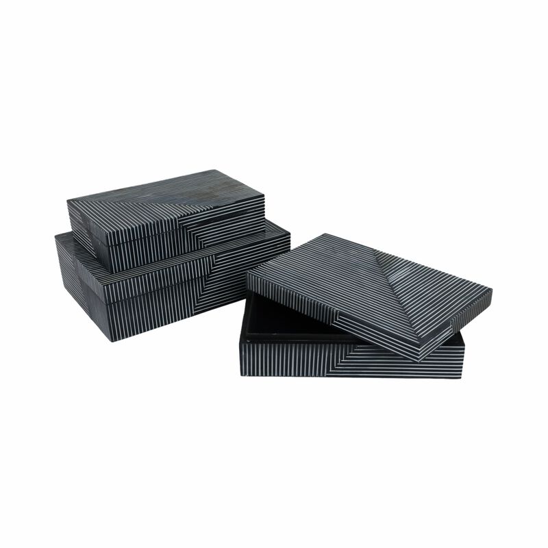 S/3 Pinstripe Boxes, Navy image number 1