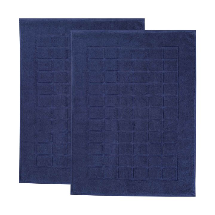 Washable Cotton Checkered Bath Rug Set of 2 for Bathrooms