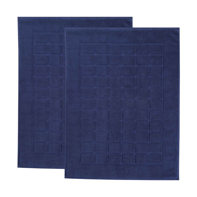 Washable Cotton Checkered Bath Rug Set of 2 for Bathrooms image number 0