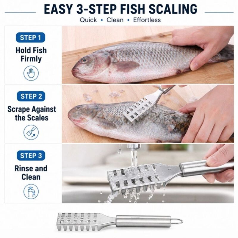 Stainless Steel Fish Scaler Scraper Brush image number 3