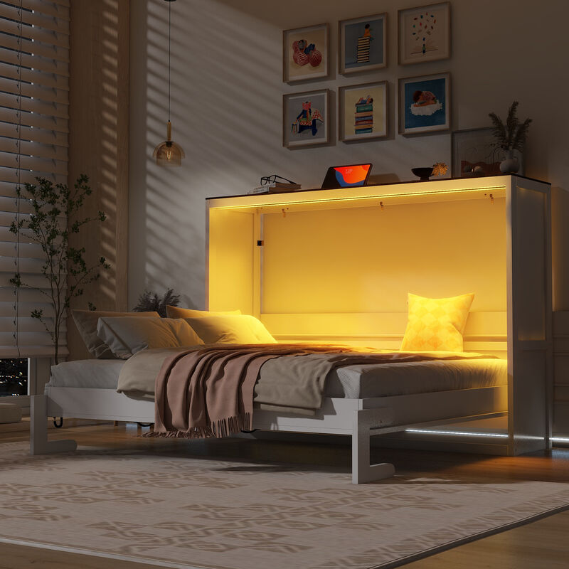 Merax Murphy Bed with Desk & LED Light image number 3