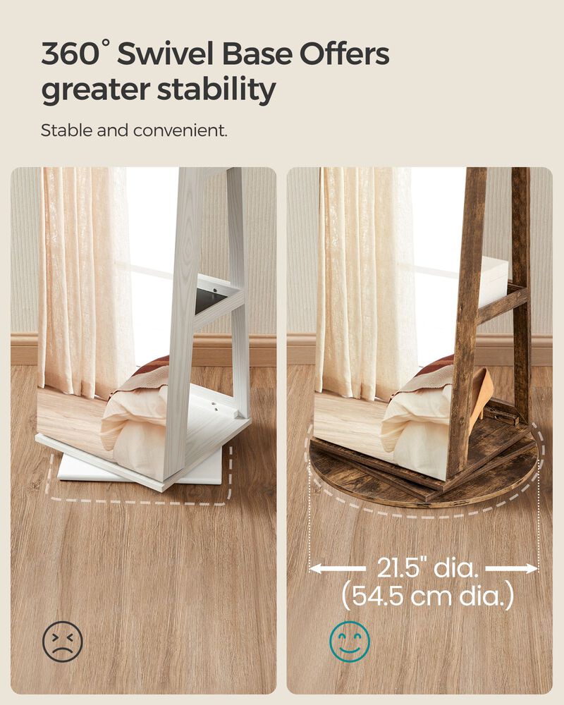 Lockable Jewelry Cabinet with LED Lights and Mirror for Secure Storage