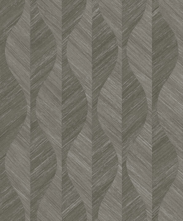 Oresome Dark Grey Grey Ogee Wallpaper