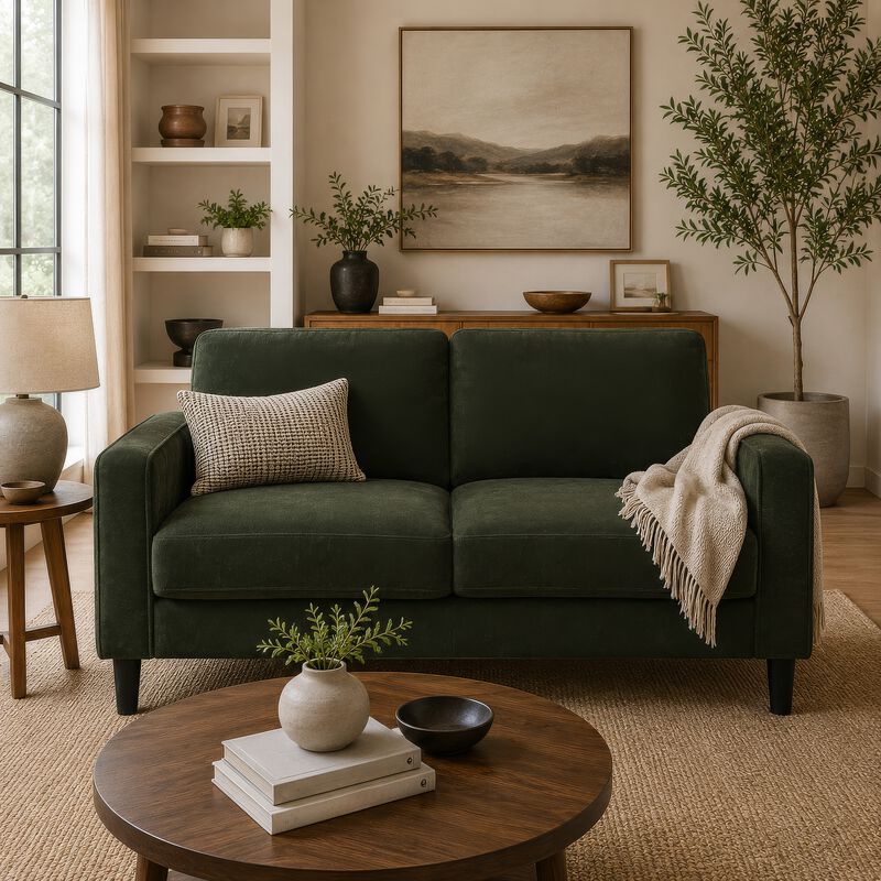 Rumi Loveseat, Track Arms w Piping, Foam Fill Upholstery image number 8