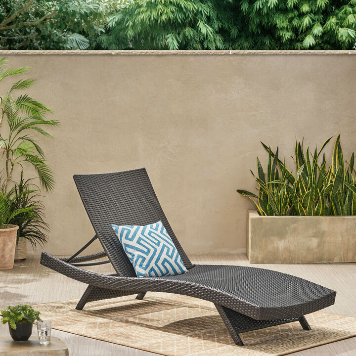 Christopher Knight Home Yamka Outdoor Wicker Armless Adjustable Chaise Lounge