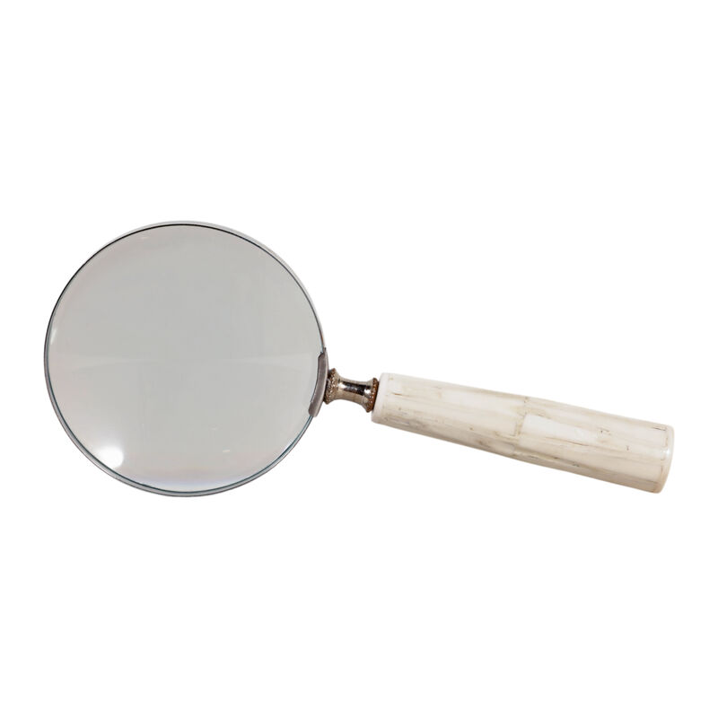 9x4" Resin Handle Magnifying Glass, Ivory image number 3