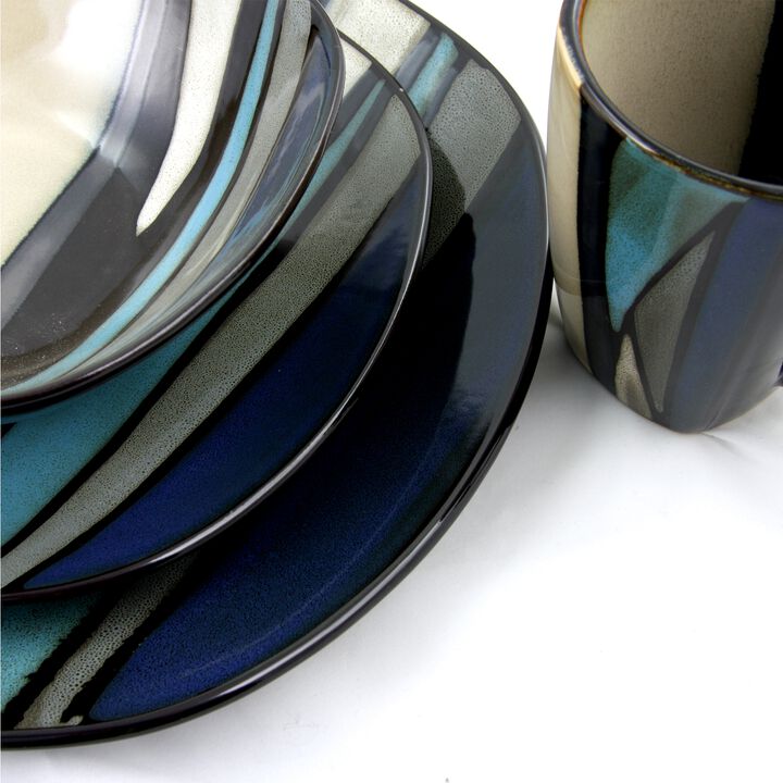 Gibson Elite Althea 16-Piece Dinnerware Set, Teal