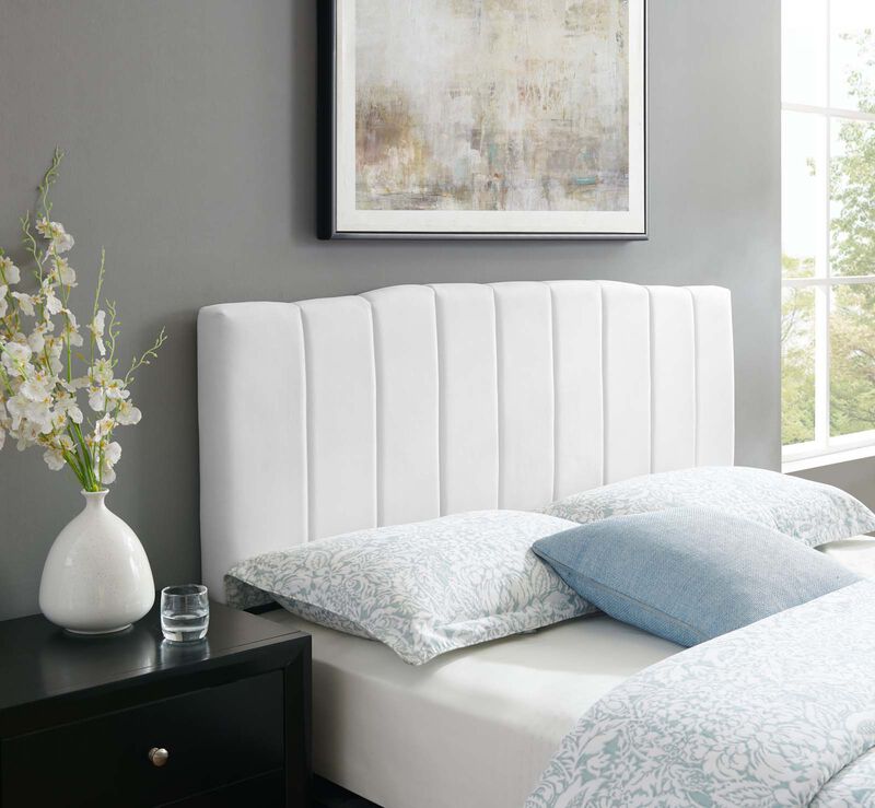 Camilla Channel Tufted Full/Queen Performance Velvet Headboard image number 7