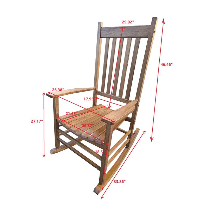 Streamdale Balcony Porch Adult Rocking Chair Brown image number 7