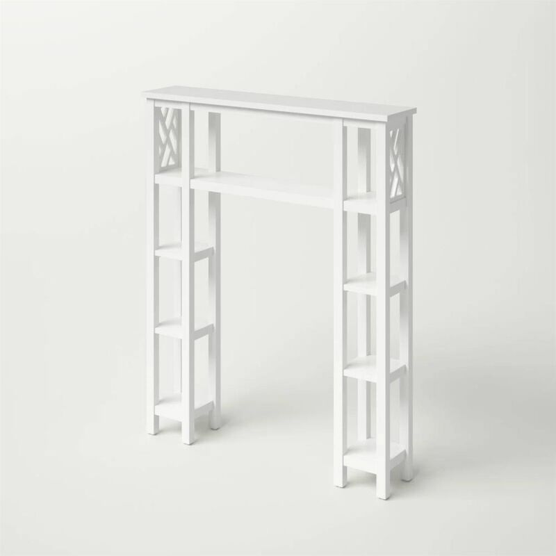 Hivvago Over the Toilet Bathroom Shelving Unit with 9-Shelves in White Wood Finish