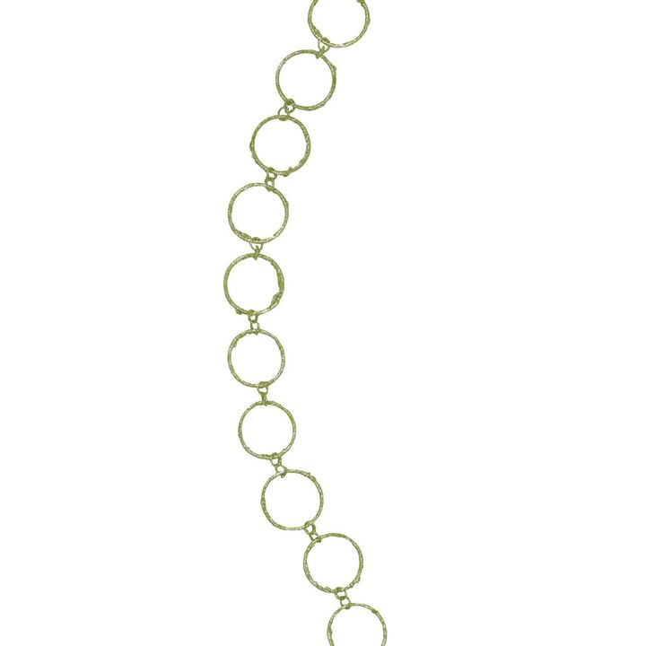 5' x 1.75" Lime Green Glittered Round Ring Chain Artificial Christmas Garland - Unlit