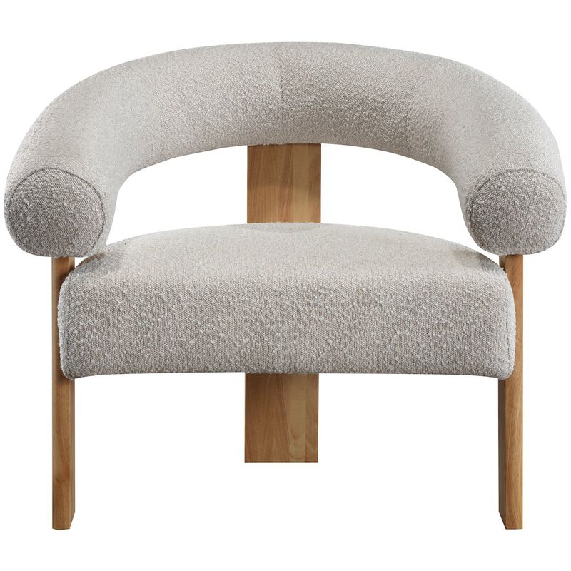 Meridian Furniture Winston Cream Boucle Fabric Accent Chair