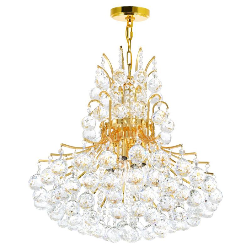 Princess 10 Light Down Chandelier With Gold Finish