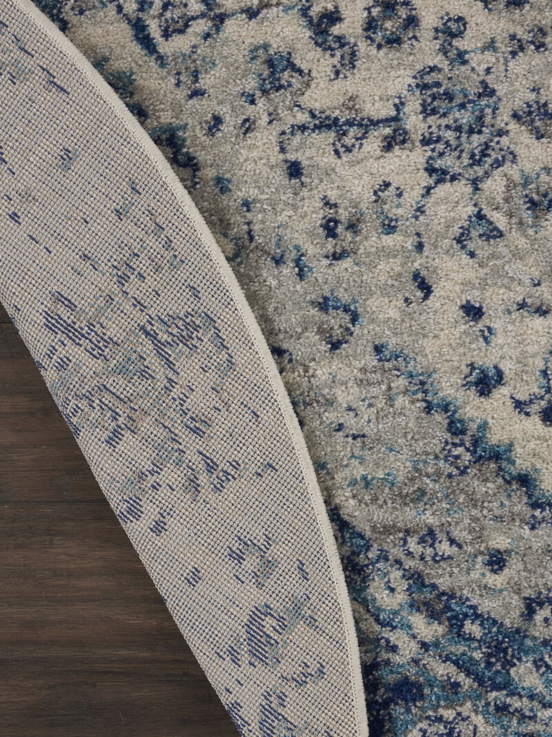 Tranquil TRA06 Ivory/Light Blue 7&rsquo;10&rdquo; x Round Rug image number 1