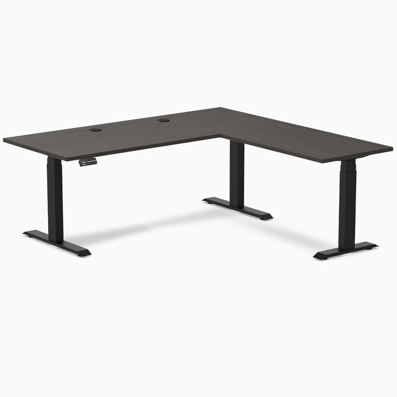 Desky Eco L-Shape Laminate Sit Stand Desk image number 0