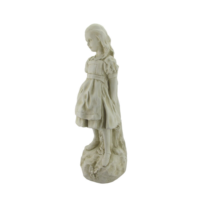 19 Inch Alice in Wonderland Museum White Garden Statue-RESIN