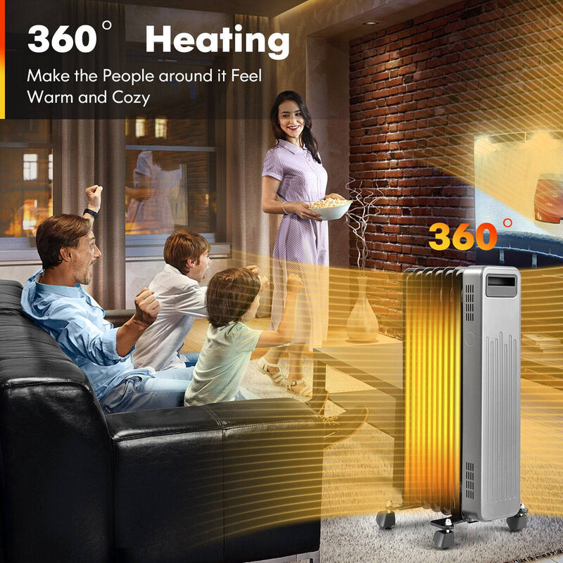 Portable Oil-Filled Radiator Heater for Home and Office