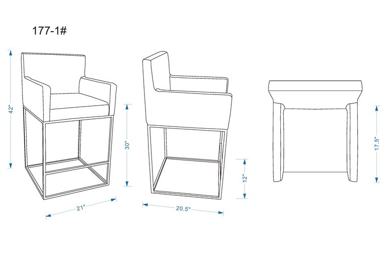 Ambassador Gray Bar Stool