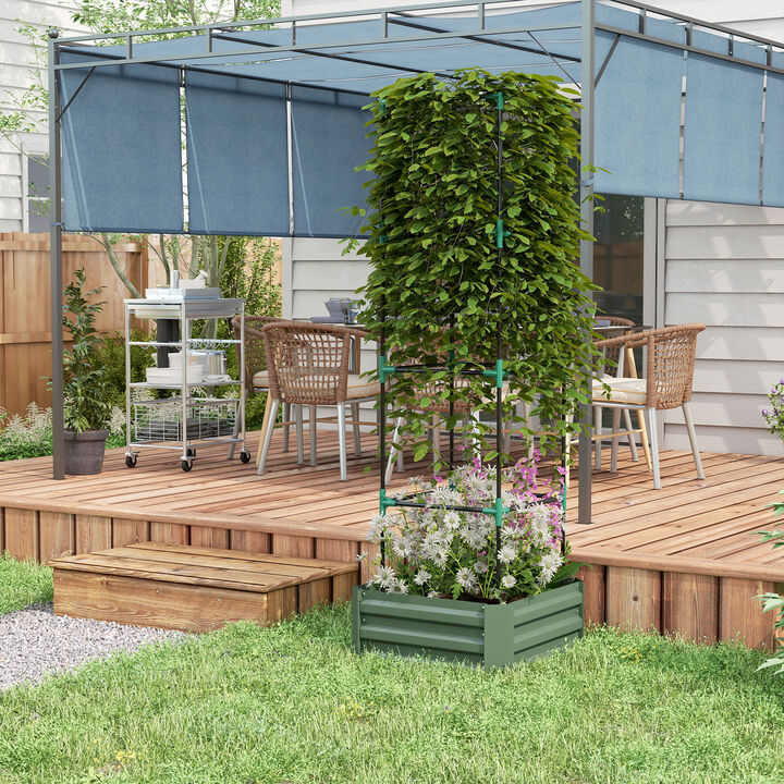 Outdoor Wooden Planter Box for Flowers, Herbs, and Small Plants