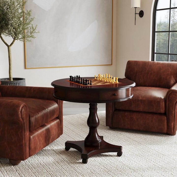 Butler Specialty Fredrik 34"D Round Game Table, Dark Brown