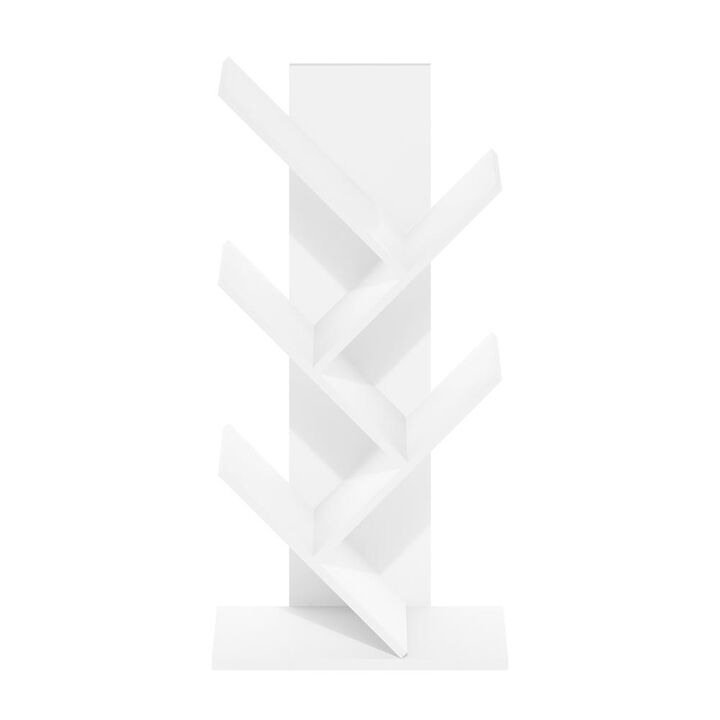 Tree Bookshelf 5-Tier Floor Standing Tree Bookcase, White