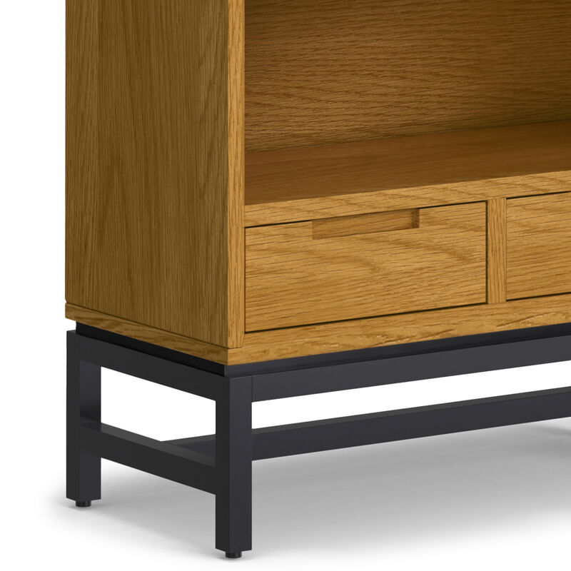 Banting SOLID WOOD and Metal 66 inch x 30 inchRectangle Industrial Bookcase in OAK WOOD