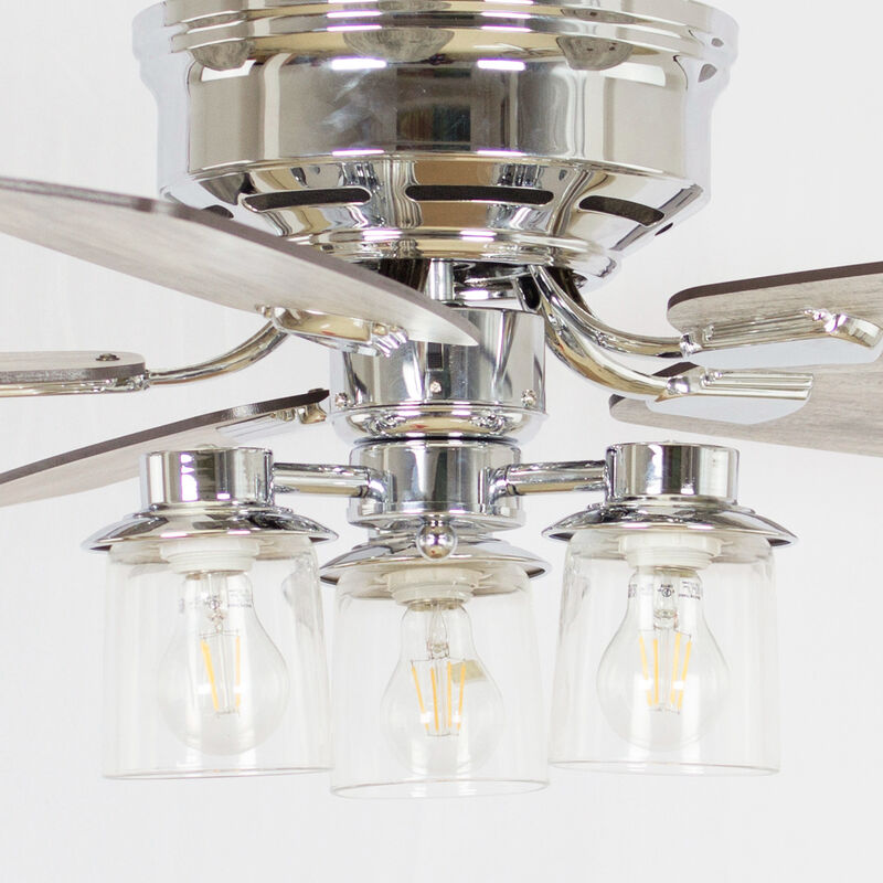 52" Modern 5-Blade Ceiling Fan with Remote Control