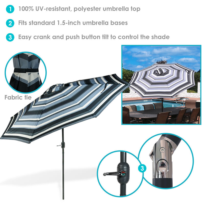 Sunnydaze 9 ft Aluminum Patio Umbrella with Tilt and Crank