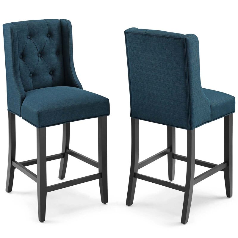 Baronet Counter Bar Stool Upholstered Fabric Set of 2 image number 0