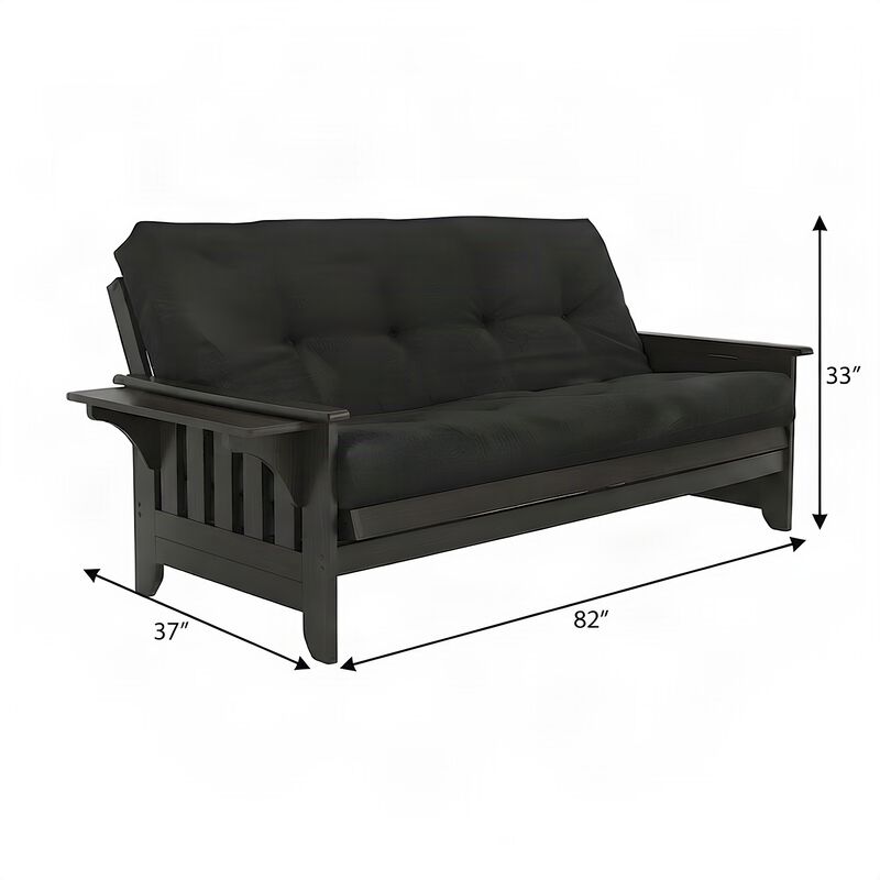 Phoenix Frame-Espresso Finish-Suede Black Mattress image number 5