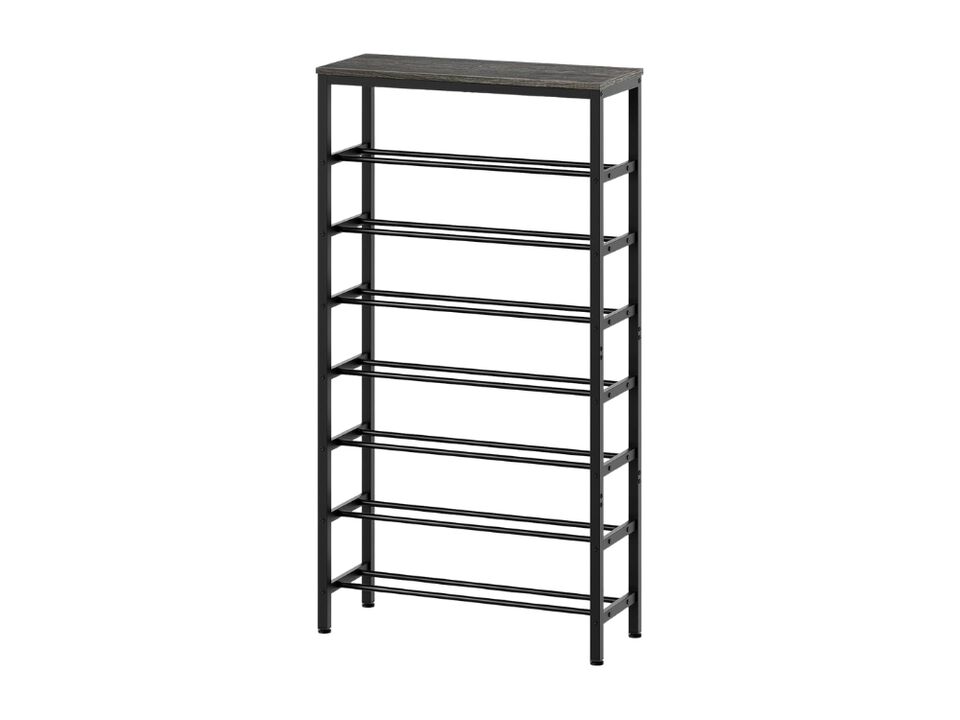 Metal Shoe Organizer 8 Tier Adjustable Shelves Closet Storage Black