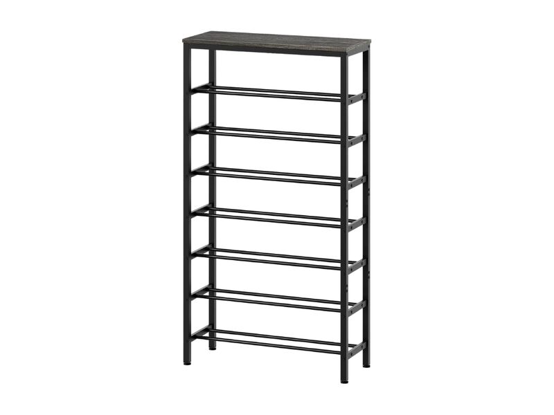 Metal Shoe Organizer 8 Tier Adjustable Shelves Closet Storage Black image number 0